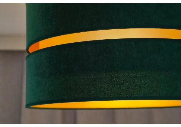 Duolla - Csillár zsinóron DUO 1xE27/15W/230V átm. 40 cm zöld/arany