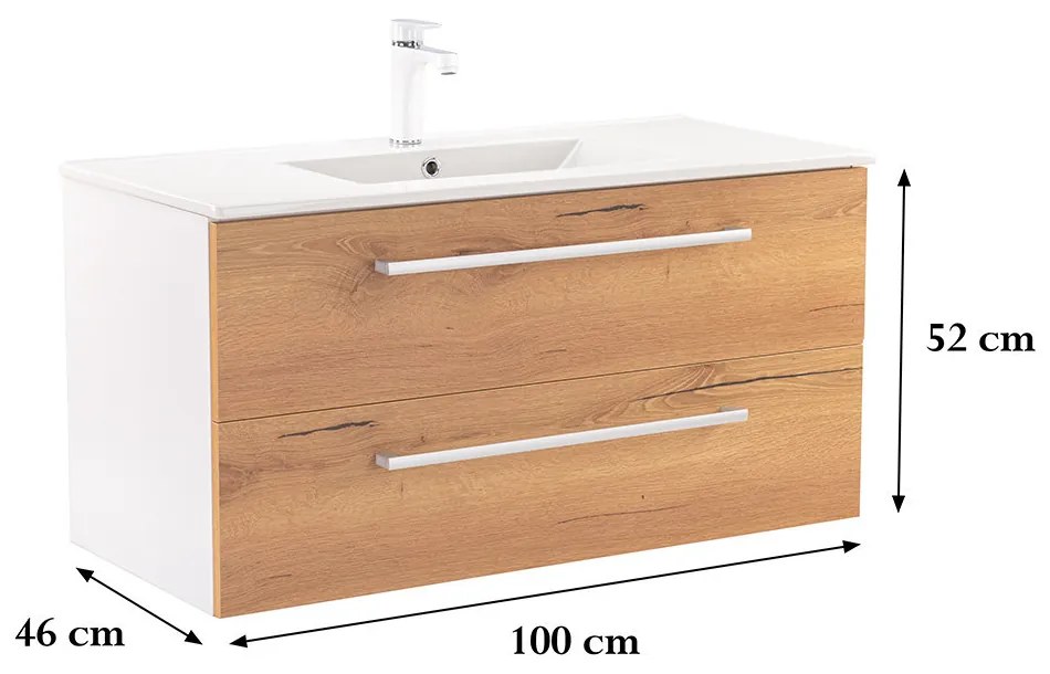 Vario Clam 100 Fürdőszoba alsó szekrény mosdóval