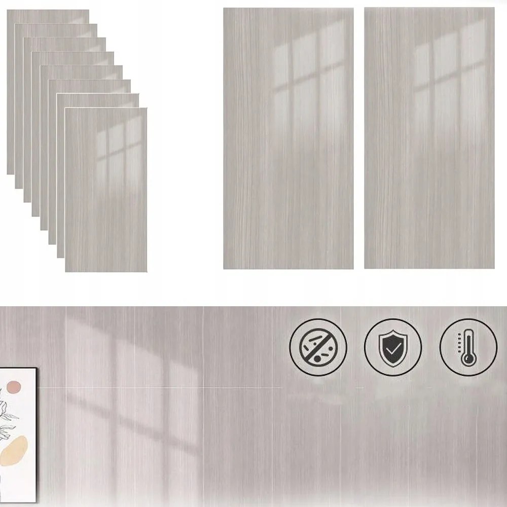 60X30cm Öntapadós 3D Pvc falmatrica, fa utánzat, 10 db