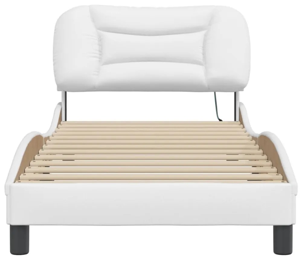 fehér ágykeret LED-ekkel matrac nélkül Hvar 90x190 cm