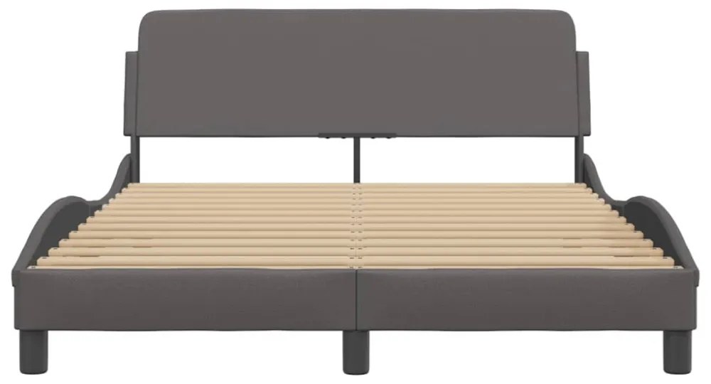 szürke műbőr ágykeret Dover 140 x 200 cm