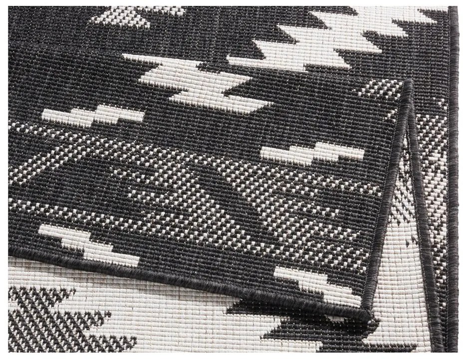 Malibu fekete-krémszínű kültéri szőnyeg, 80 x 250 cm - NORTHRUGS