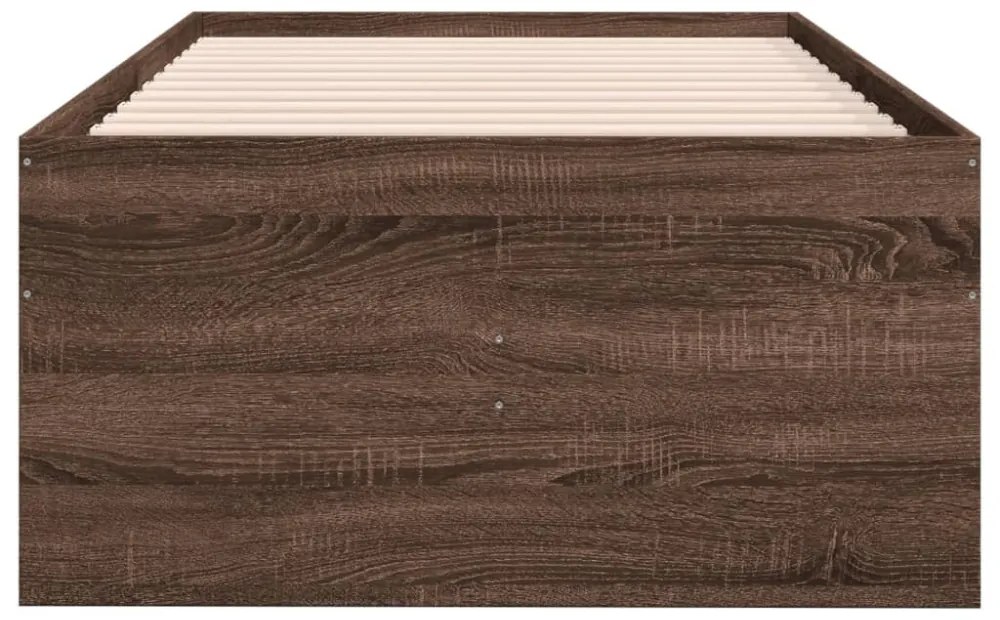 barna tölgy kanapéágy fiókkal matrac nélkül 90x200 cm