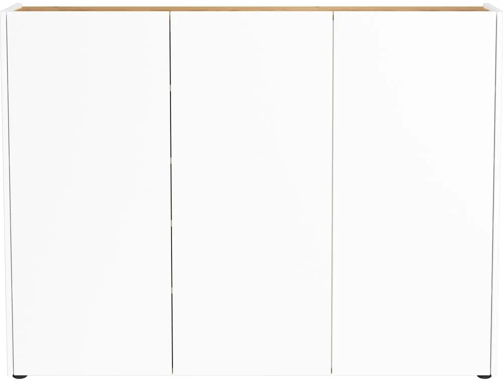 Fehér szekrény tölgyfa dekorral 138x105x25 cm Libbiano – Germania
