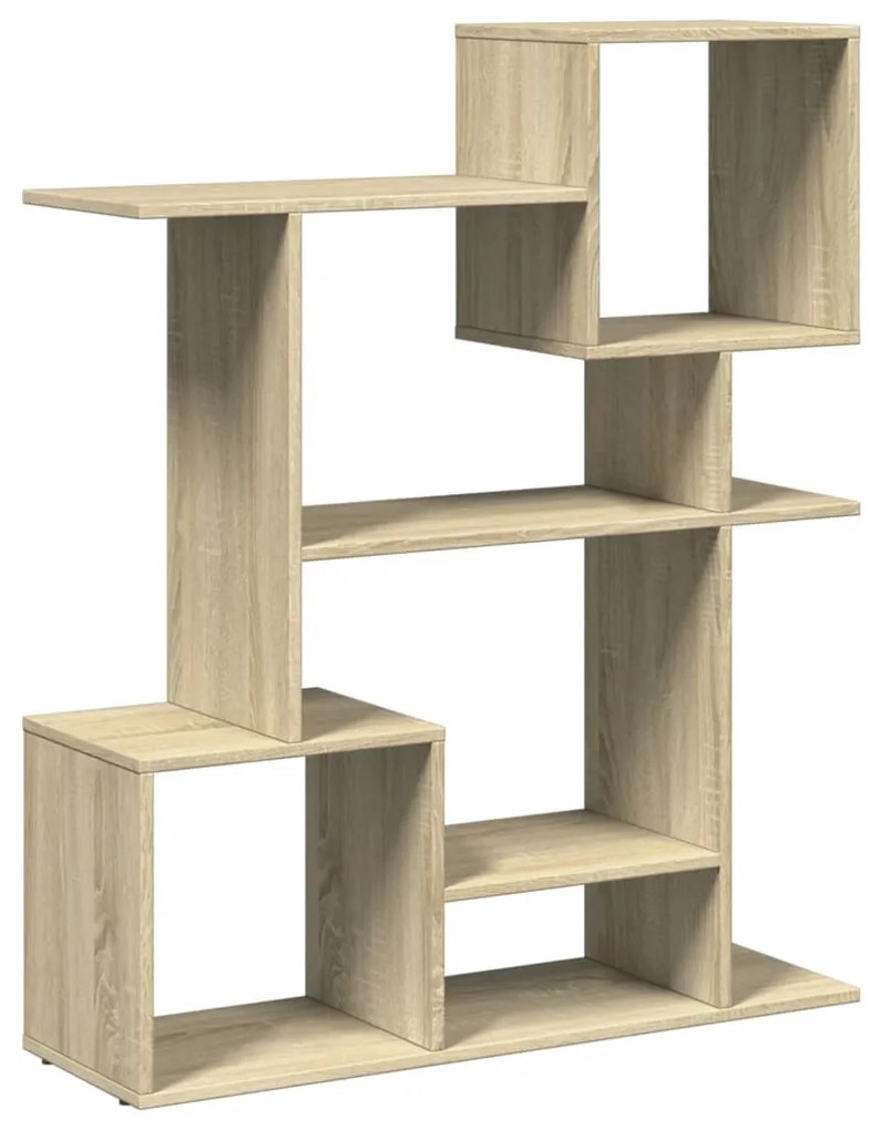 sonoma tölgy szerelt fa elválasztó könyvespolc 92x29x112 cm