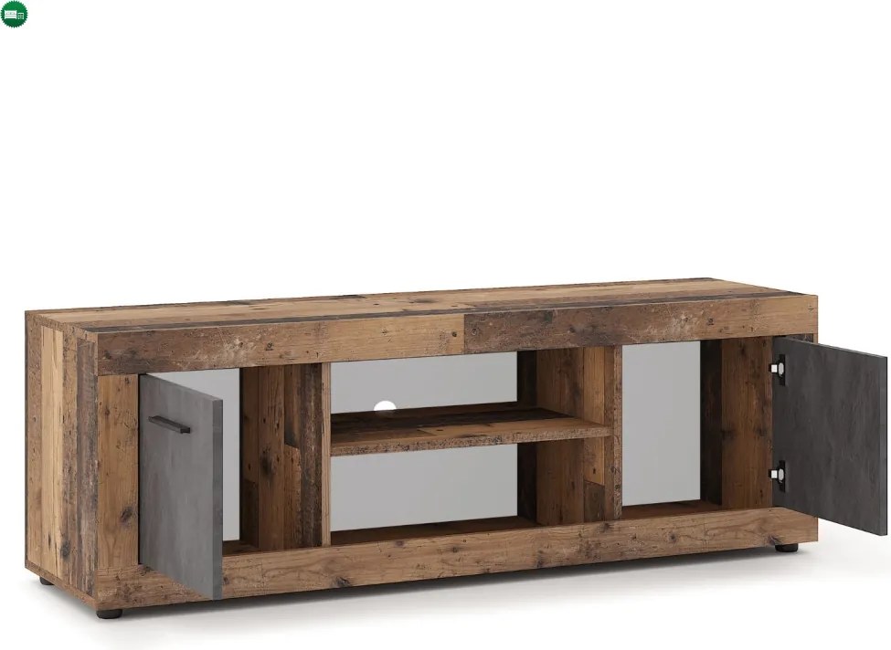 BLAGO RTV szekrény 140 cm – sötét tölgy/grafit
