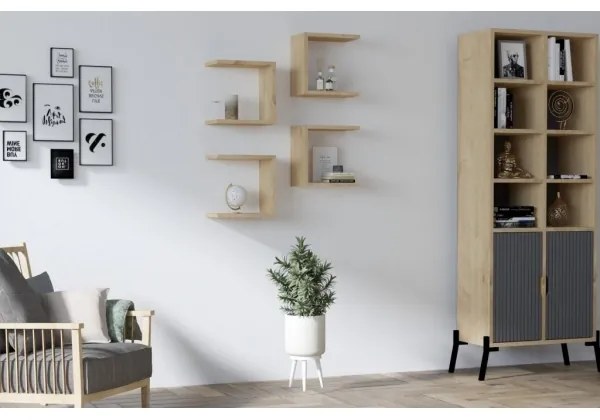 4 db BASE barna fali polc szett