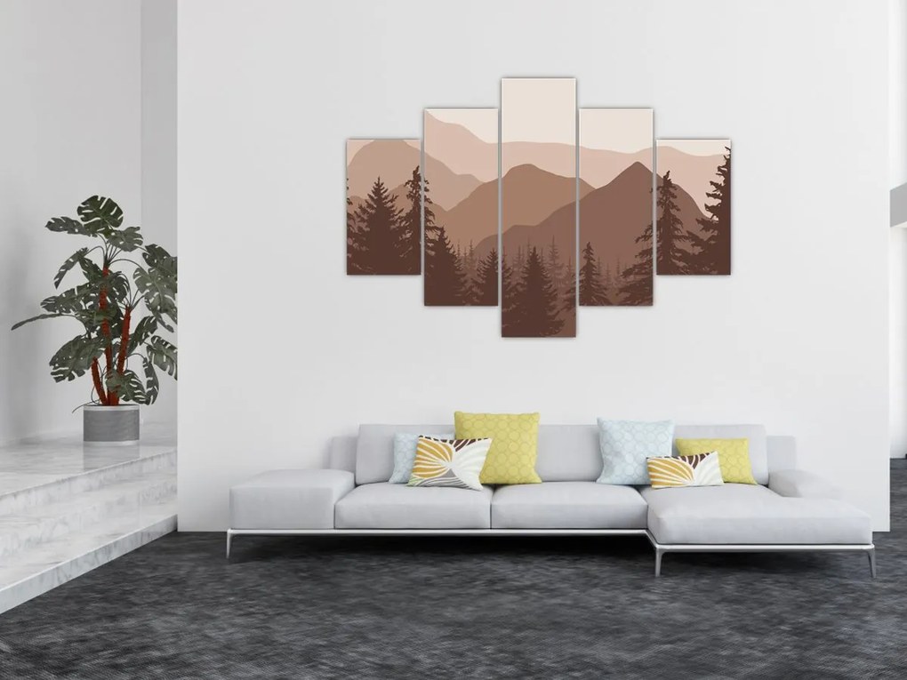 Kép - Barna hegyek N⁰2 (150x105 cm)