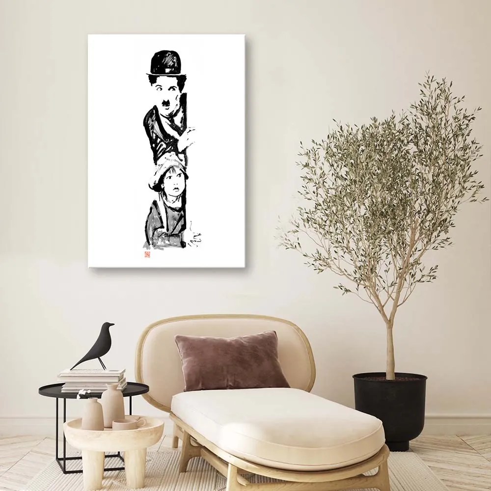 Gario Vászonkép Charlie Chaplin és a baba - Péchane Méret: 70 x 100 cm