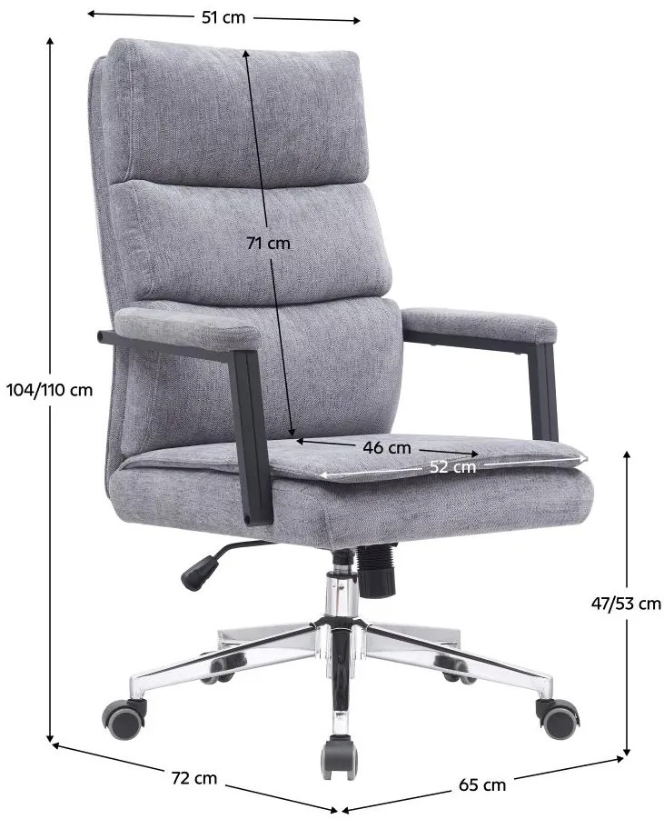 Irodai fotel Zonnos (szürke + króm). 1119452