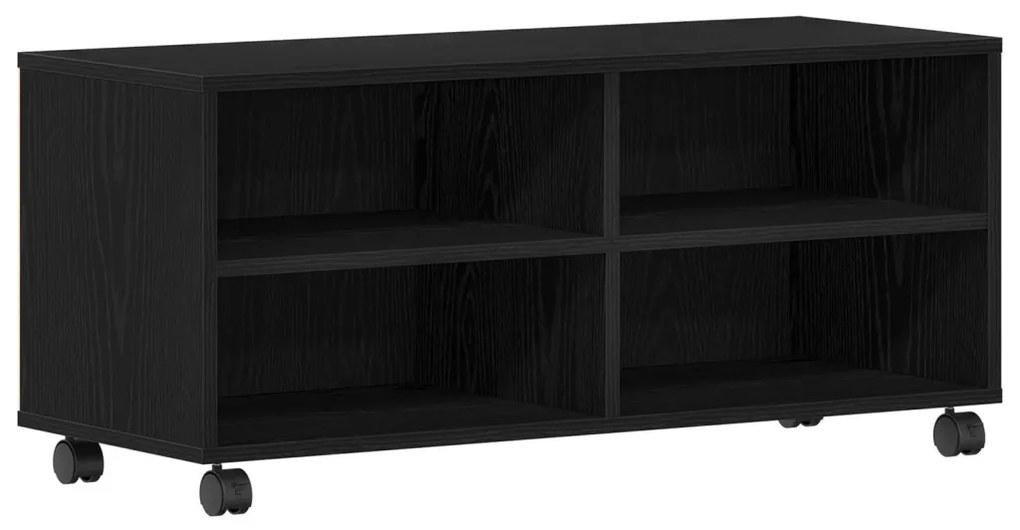 TV Szekrény Fekete 90x35x35 cm Mérnöki Fa