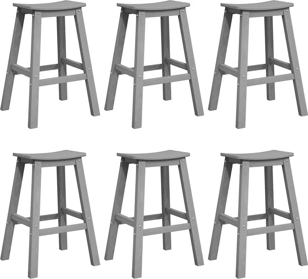 vidaXL Kerti bár szett 6 pcs Világosszürke HDPE