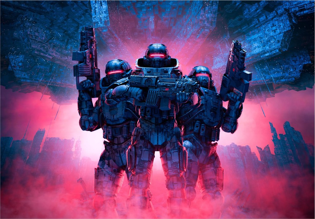 Fotótapéta flizelina Cyberpunk A jövő hadsereg katonái 400x280 +ragasztó