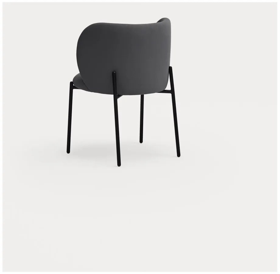 Sötétszürke kárpitozott étkezőfotel szett 2 db-os Mogi – Teulat