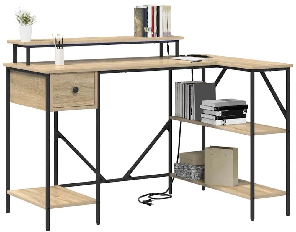 Asztal fiókkal sonoma tölgy 120 x 79 x 86.5 cm Faanyag
