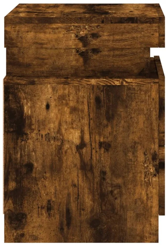 2 db sonoma tölgy színű éjjeliszekrény LED-ekkel 35x39x55 cm
