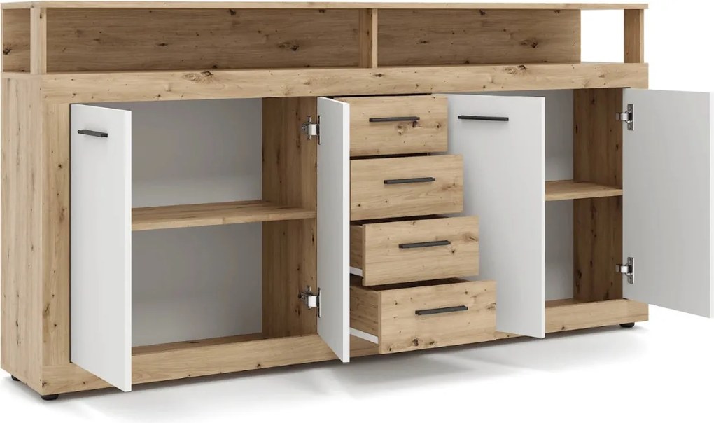 Komoda BLAGO 190 cm Dąb Artisan/Biały