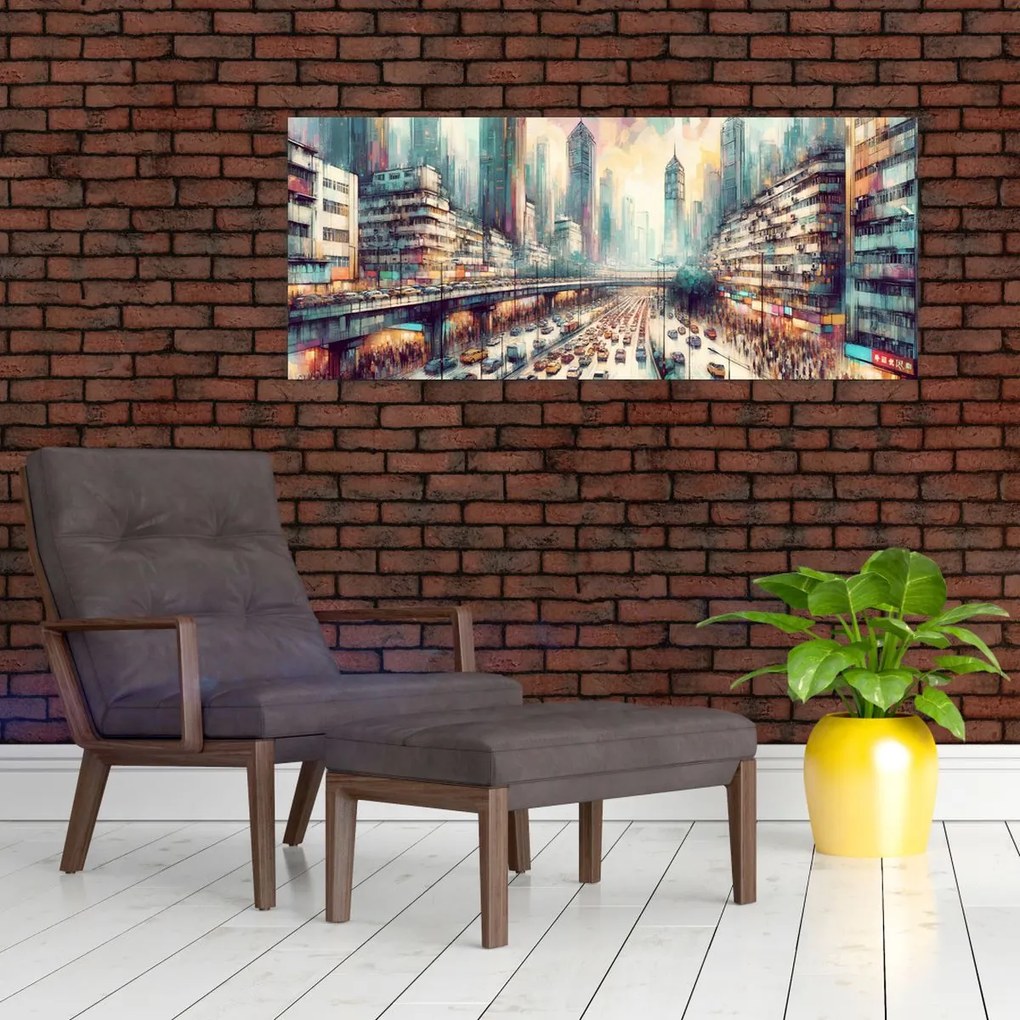 Kép - Városi élet (120x50 cm)