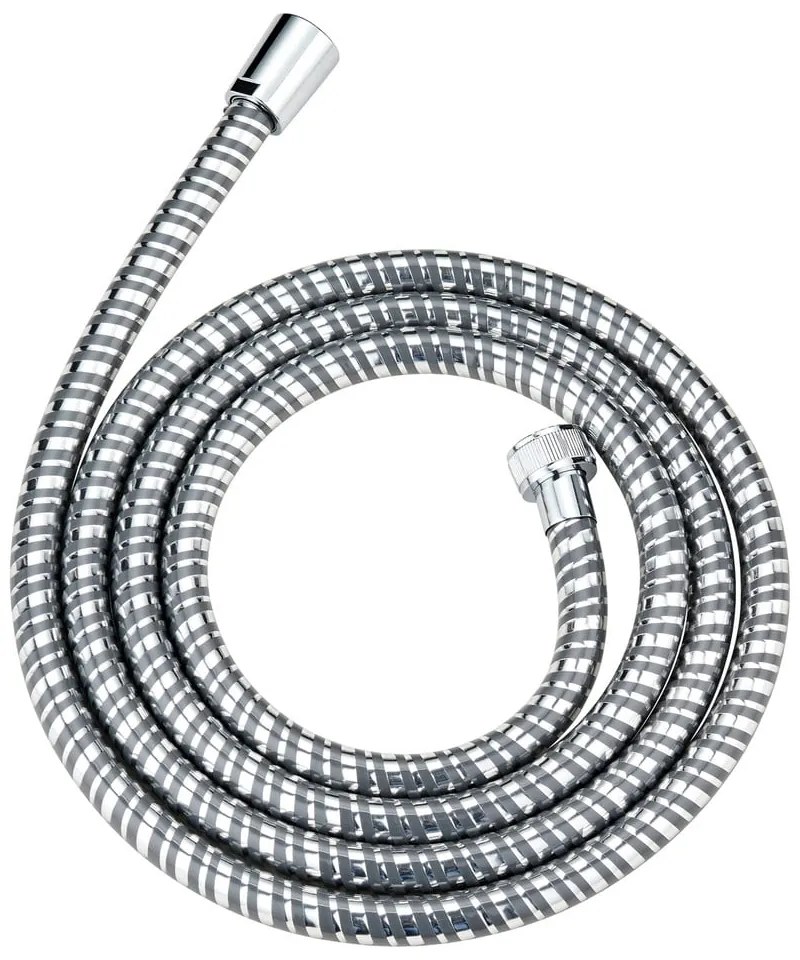 Fényes ezüstszínű zuhanyfej csővel Basic Line – Wenko
