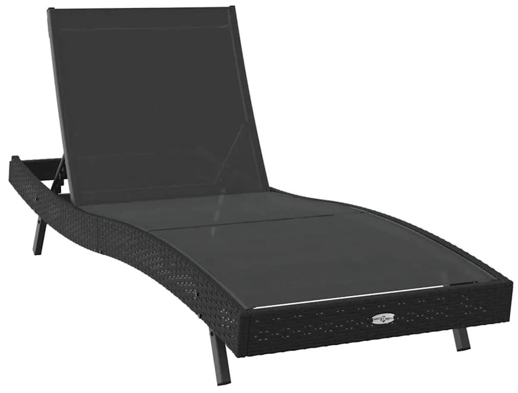 Napozóágy asztallal 2 pcs Fekete 40 x 40 x 40.5 cm polirattan