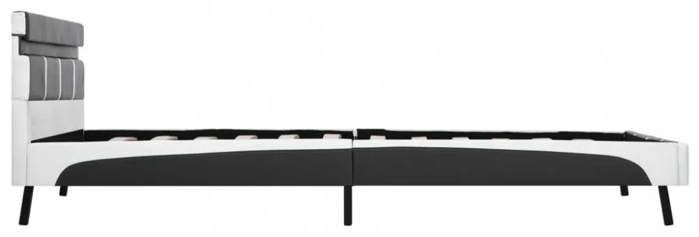 szürke LED-es műbőr ágykeret 140 x 200 cm