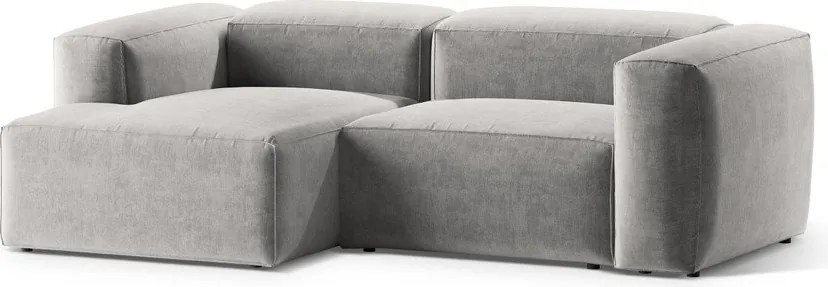 Világosszürke sarokkanapé (bal oldali-heverő résszel) Bergamo – Cosmopolitan Design