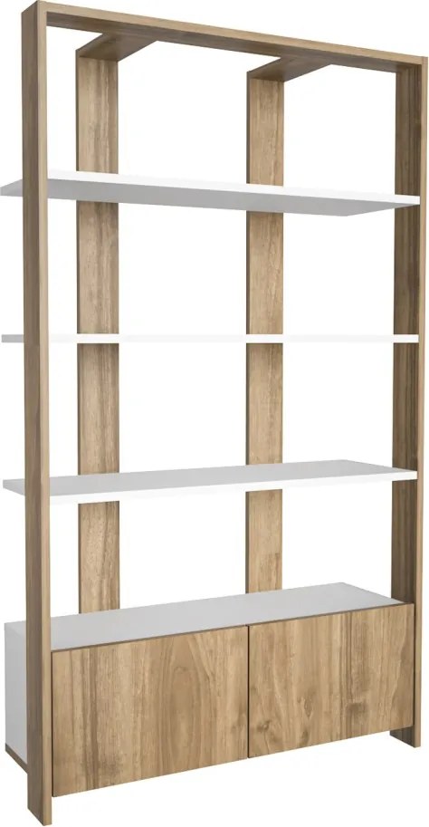 Elena könyvespolc, fehér-dió, 93,6 cm