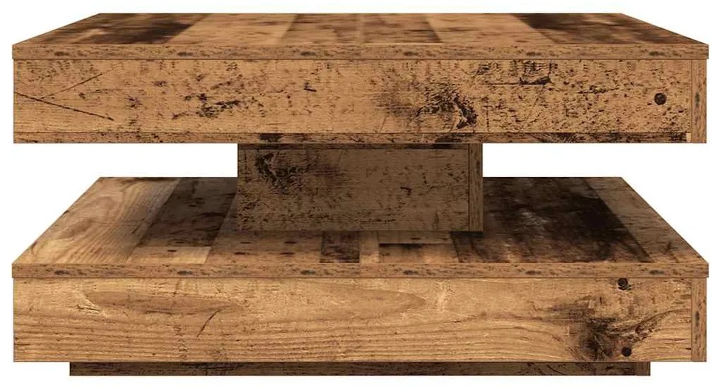 antik fa dohányzóasztal 360 fokban forgatható 70x70x34,5 cm