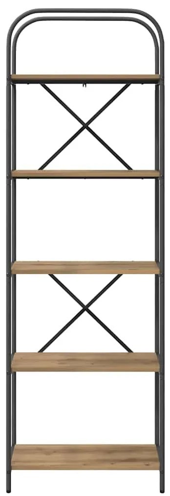 Könyvespolc kézműves tölgy 60 x 30 x 183 cm Faanyag