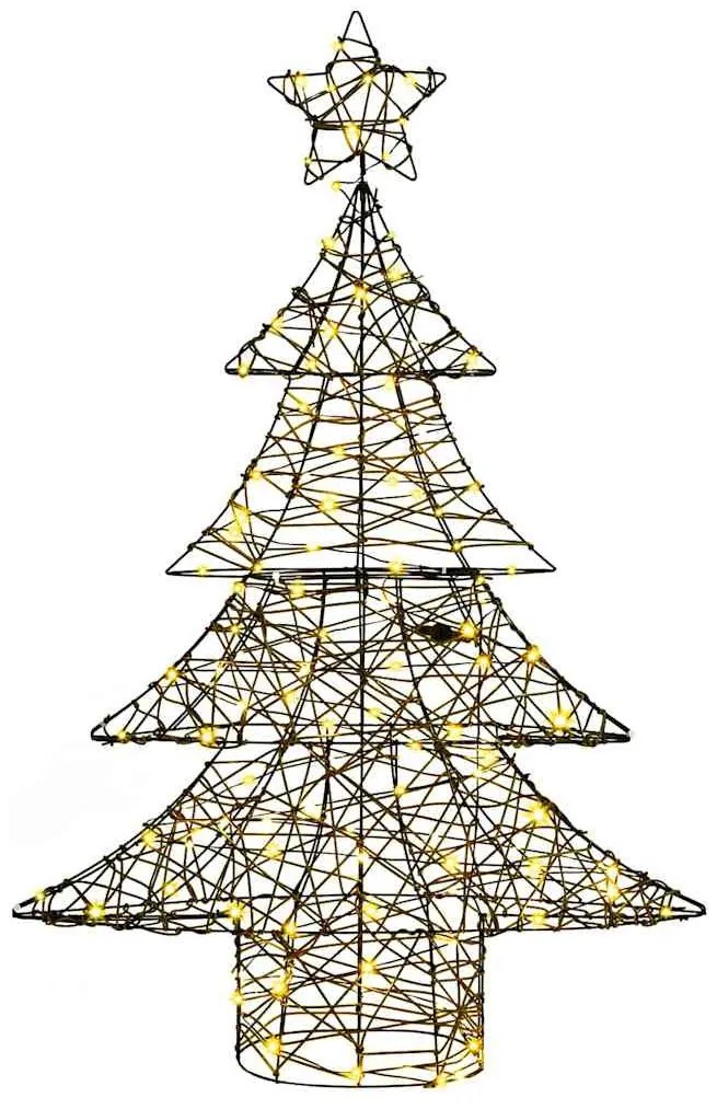 Karácsonyfa 120 LED-del Meleg fehér 120 cm Rattan