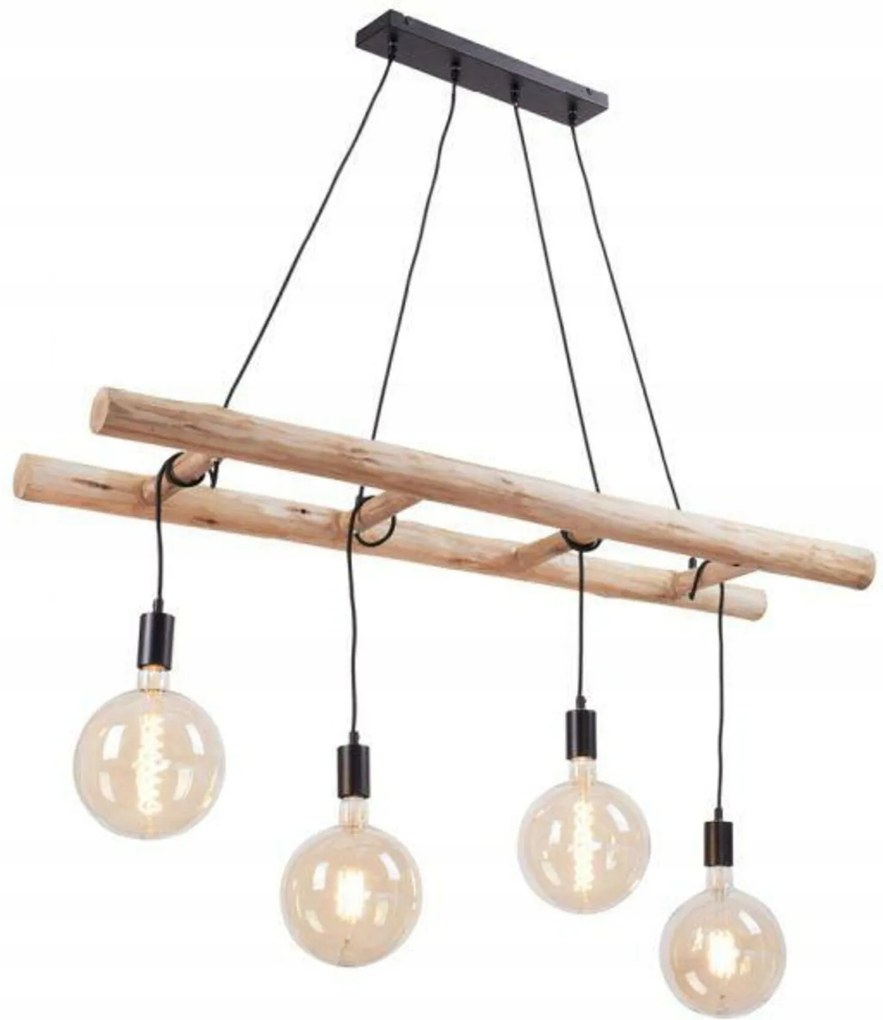 Just Light függeszték, 4xE27, eukaliptuszfa, állítható magasságú