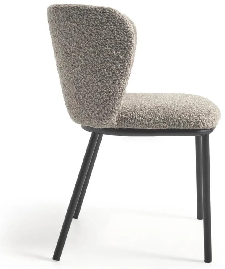 Világosszürke kárpitozott étkezőfotel Ciselia – Kave Home