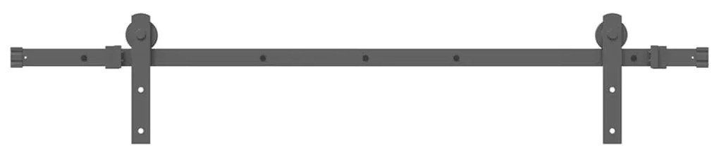 fekete acél tolóajtó fémszerelék készlet 152 cm