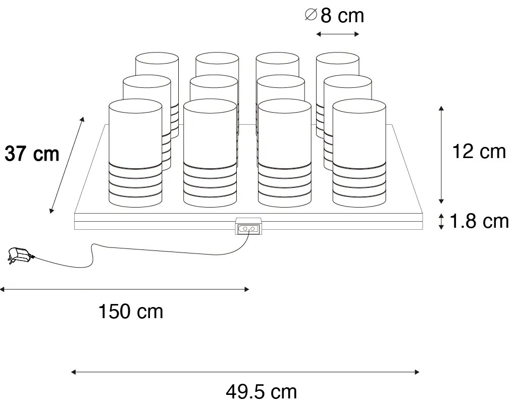 12 darabos arany RGBW újratölthető asztali lámpa készlet töltőállomással - Alessia
