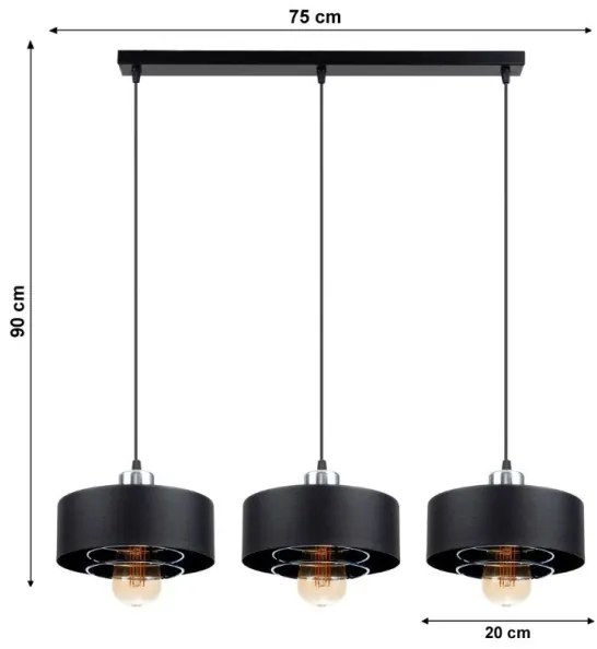 Csillár zsinóron VEST 3xE27/60W/230V