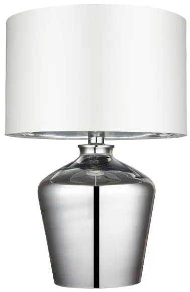 Endon 61198 - Asztali lámpa WALDORF 1xE27/10W/230V fényezett króm/fehér