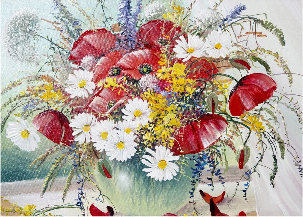 Egy váza képe vadvirágokkal (70x50 cm)