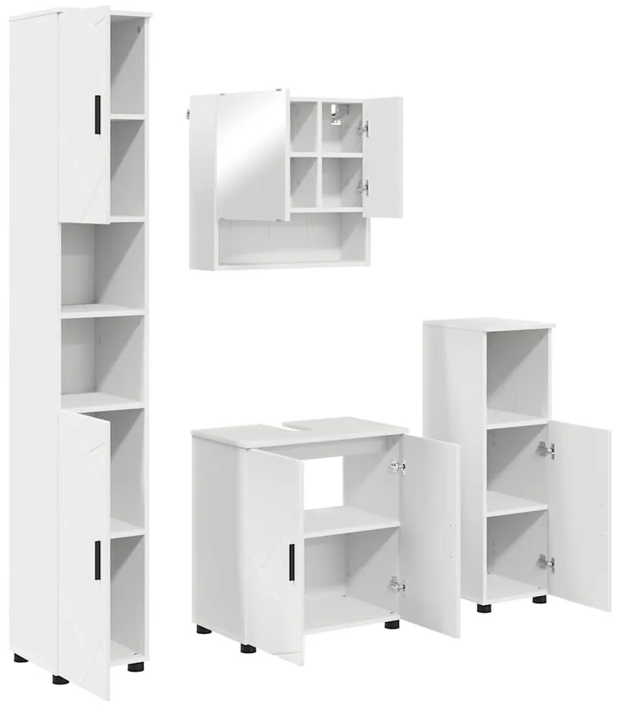 Fürdőszoba bútor szett 4 pcs Fehér 61 x 35 x 64 cm Faanyag