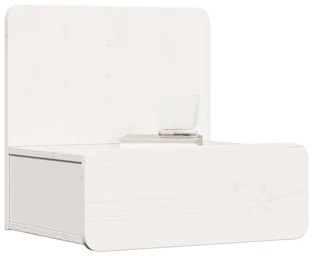 Éjjeli asztal 2 pcs Fehér 44 x 32.5 x 40 cm Tömör fenyőfa