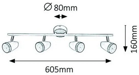 Rabalux 5567 - LED Spotlámpa KAREN 4xLED/4W/230V