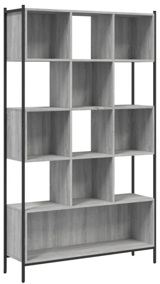szürke sonoma színű szerelt fa könyvespolc 102x28x172 cm