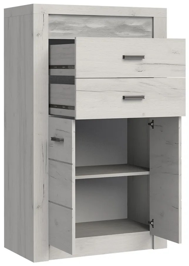 Komód Nadenas N6 (fehér craft tölgy) . 1103657