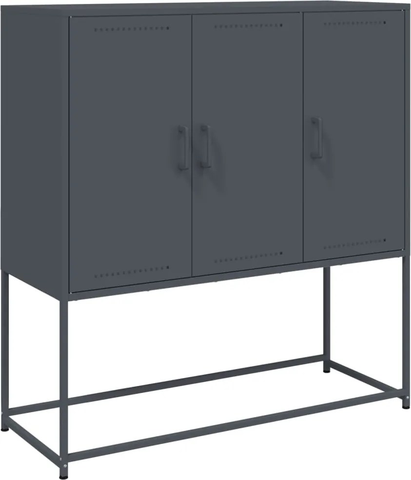 vidaXL antracitszürke acél magasszekrény 100,5 x 39 x 107 cm