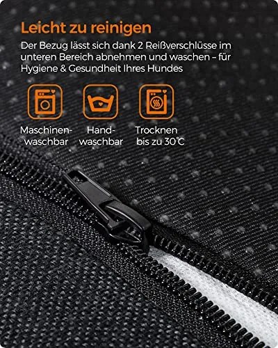 Kutyaágy,  kutya fekhely, mosható huzattal, xl, sötétszürke