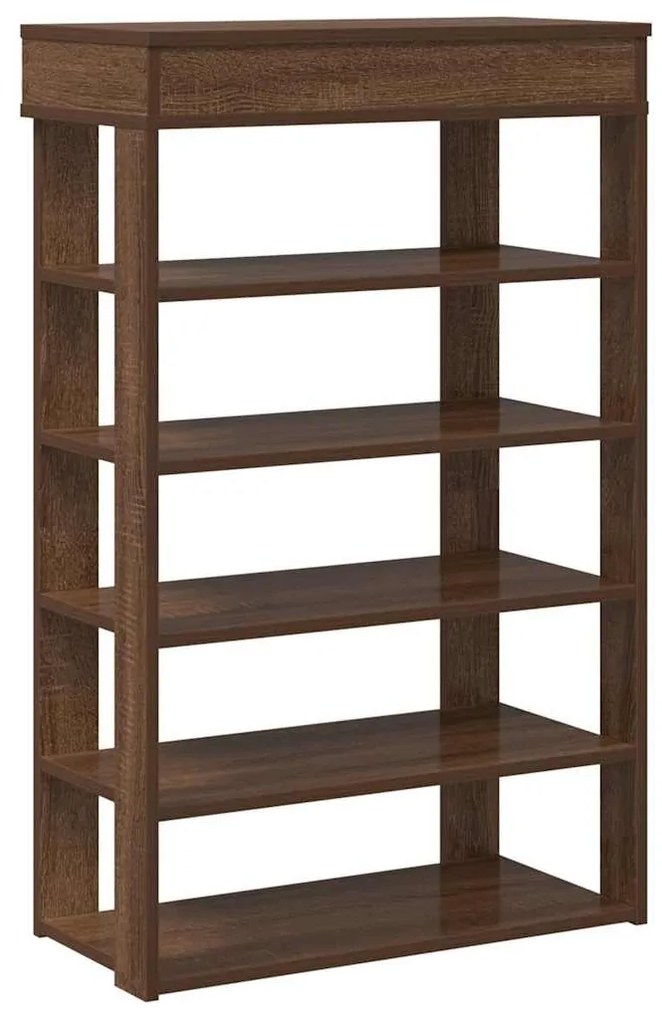 barna tölgyszínű szerelt fa cipőtartó 60x30x98 cm