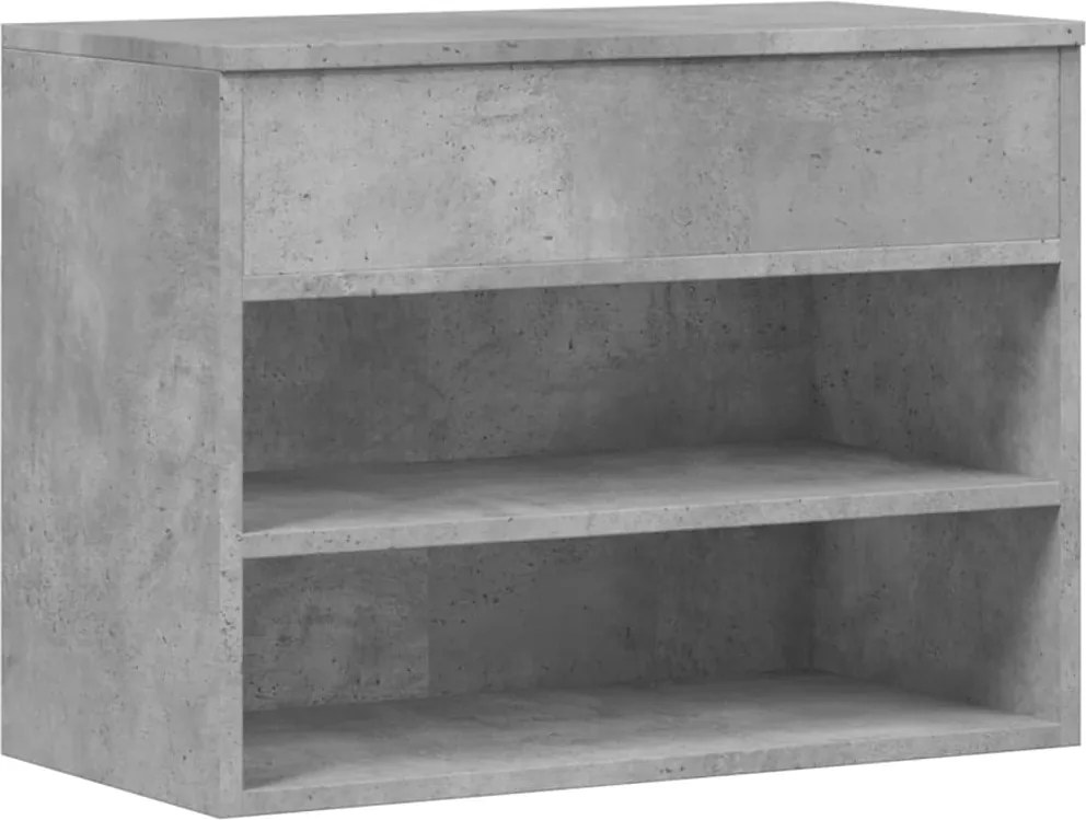 vidaXL betonszürke szerelt fa cipőtároló pad 60 x 30 x 45 cm