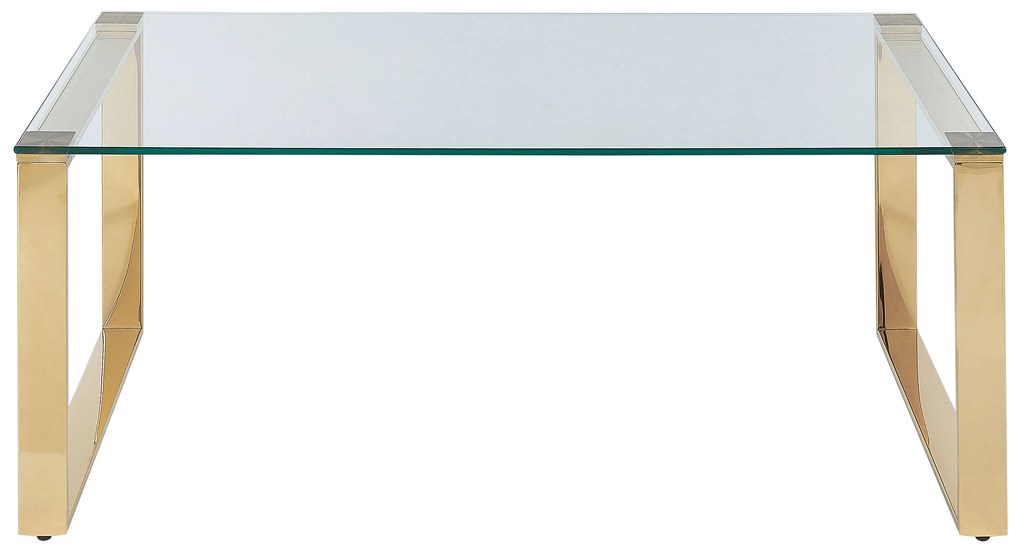 Arany üveg dohányzóasztal 100 x 50 cm TILON Beliani