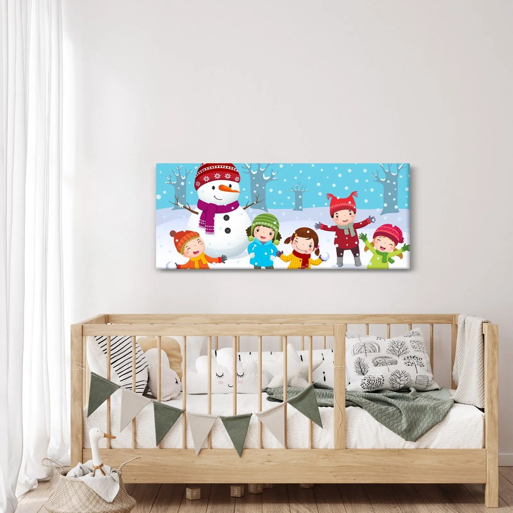 Kép - Téli gyerekes mulatságok (120x50 cm)