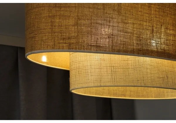 Duolla - Felületre szerelhető csillár DOUBLE OVAL YUTE 2xE27/15W/230V barna/krémes