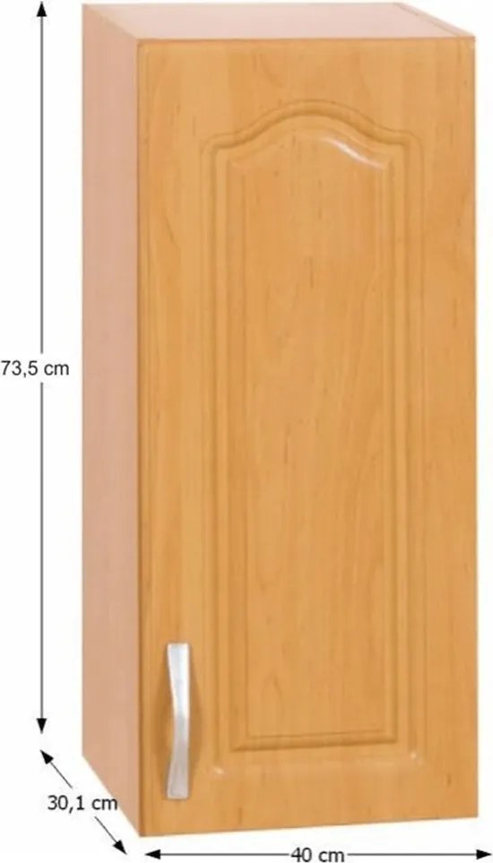 Konyhaszekrény, felső, égerfa LORA MDF NEW KLASIK W40/735